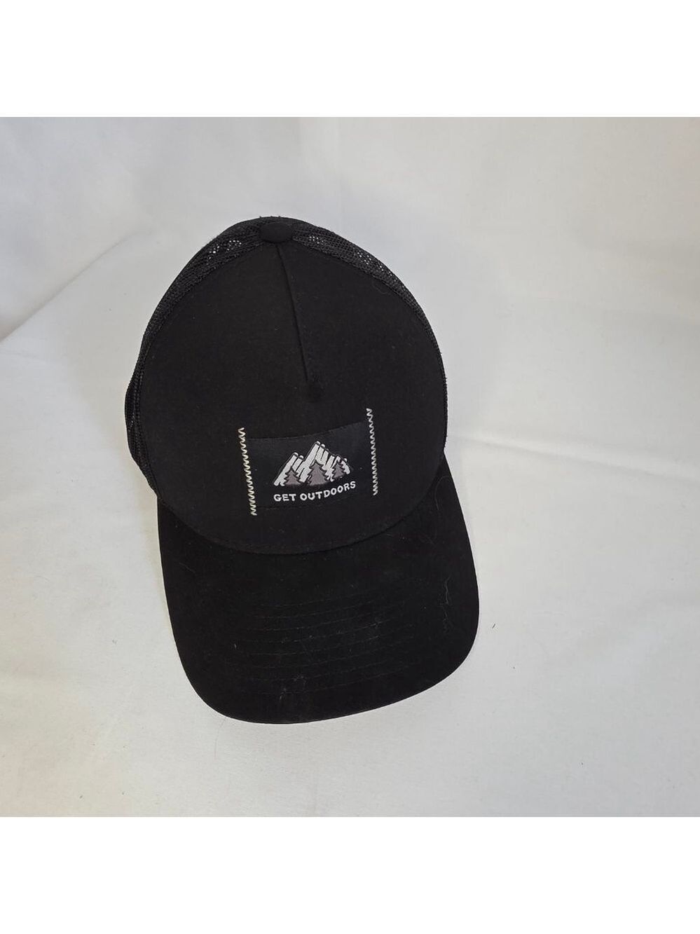 Men's Life is Good Black "Get Outdoors" Mesh Back Trucker Hat One Size